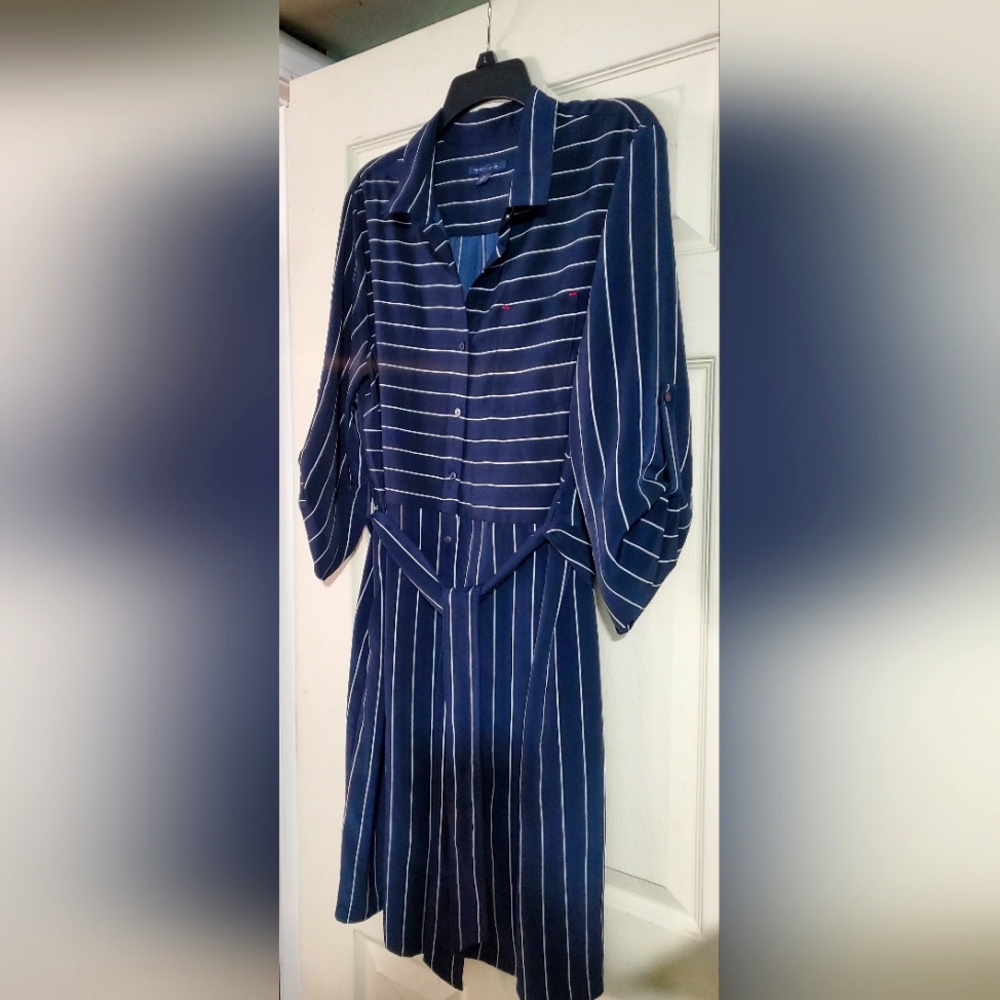 Tommy Hilfiger Navy & White Stripe Shirt Dress XL